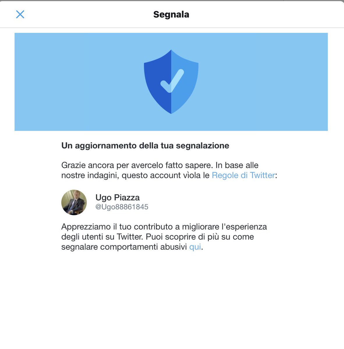 luisaloffredo28's tweet photo. Affinché Twitter sia un luogo migliore #IoSegnalo https://t.co/XOt5uLTYzI