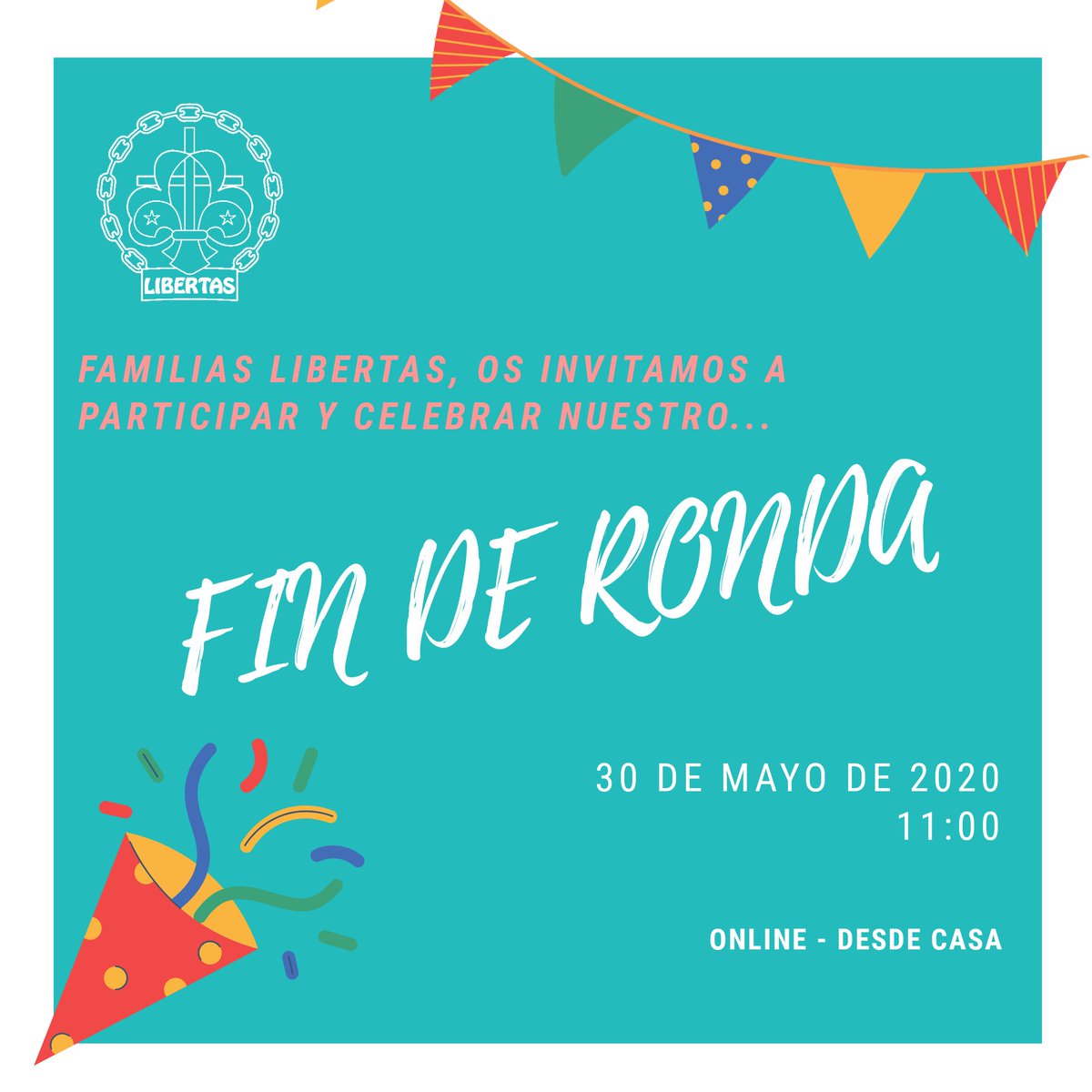 GSLibertas's tweet photo. El día 30, familias, tenéis una cita! Celebremos nuestra Ronda en la que esperábamos celebrar nuestro V Aniversario pero ya lo haremos! Y con más ganas!! 💪 Celebremos que seguimos formando parte de este proyecto y familia.
#SomosLibertas 

Más información en vuestros correos 😉 https://t.co/o5g9ivdV8b