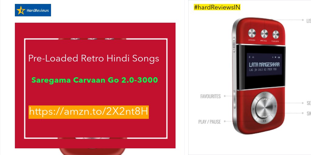 hardReviewsIN's tweet photo. Saregama Carvaan Go 2.0-3000 Pre-Loaded Retro Hindi Songs (Salsa Red)

Check here to Know more about this product

https://t.co/RDpTr2e2Fw

#SaregamaCarvaan
#HardReviewsIndia
#Amazon
#AmazonIndia
#HindiRetroSongs https://t.co/BFcAuNrsM3