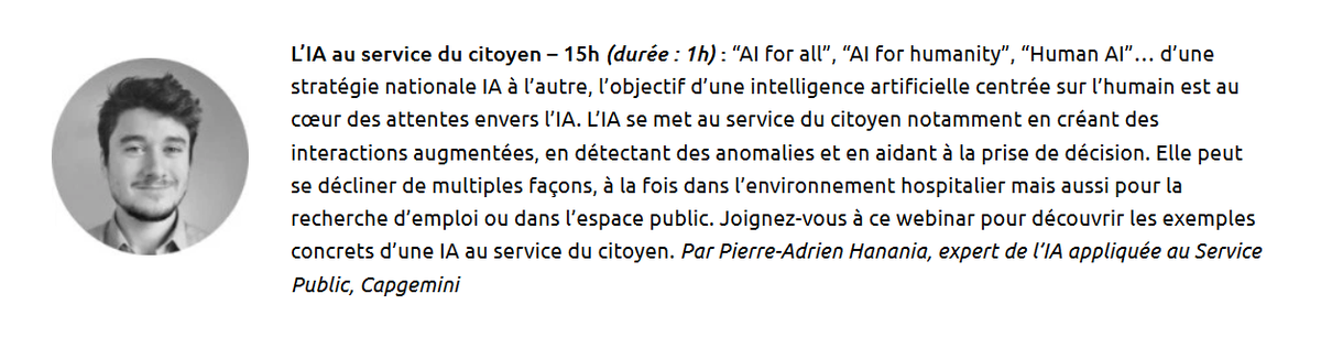 Rendez-vous le 2 juin pour le webinar #ExplorIA d'<a href="/impactaiFrance/">Impact AI</a>, dans lequel je parlerai de l'#intelligenceartificielle au service du #citoyen.

🧠🏛️🤖 #AI #AIethics #Citizenship

capgemini.com/fr-fr/evenemen…
