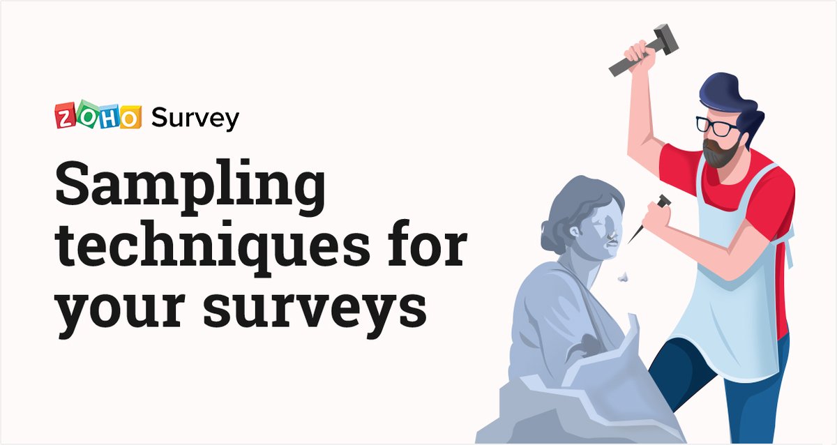 ZohoSurvey's tweet image. Sampling, which is identifying the right subset of the population to work with is an art. 

Learn more about the different methods of sampling and how to pick out the best one for your research.

zcu.io/B5GS 

#surveysampling