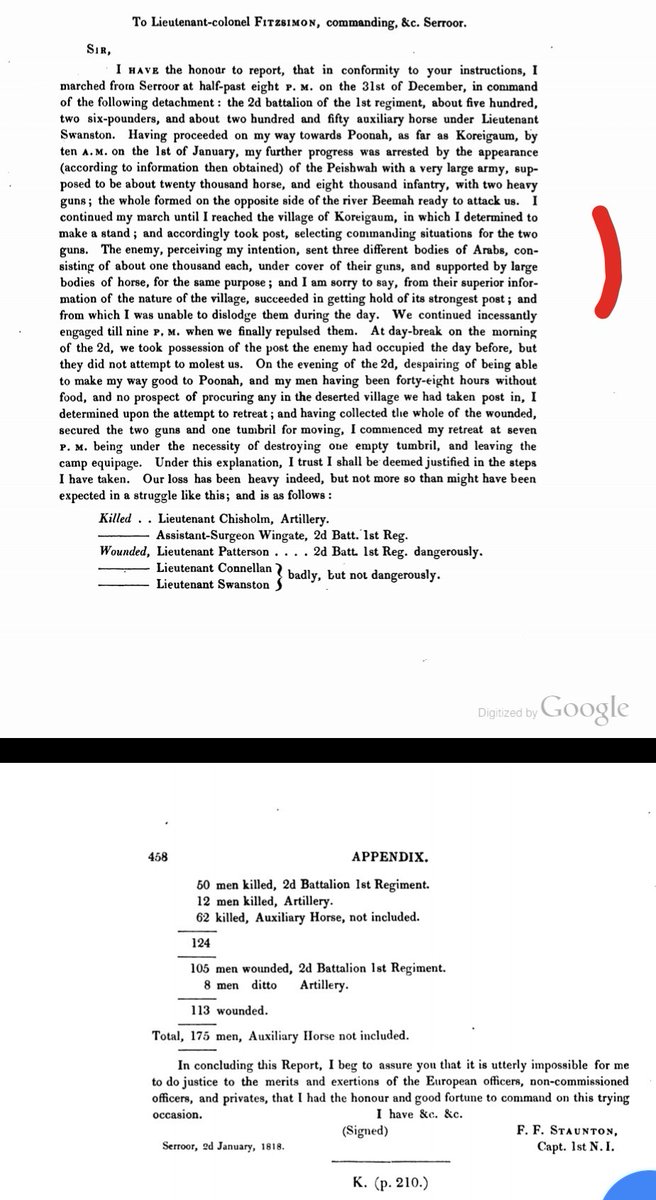 6. The great British " Victory " at Koregaon. As this contemporary letter shows , it was actually a Stalemate.