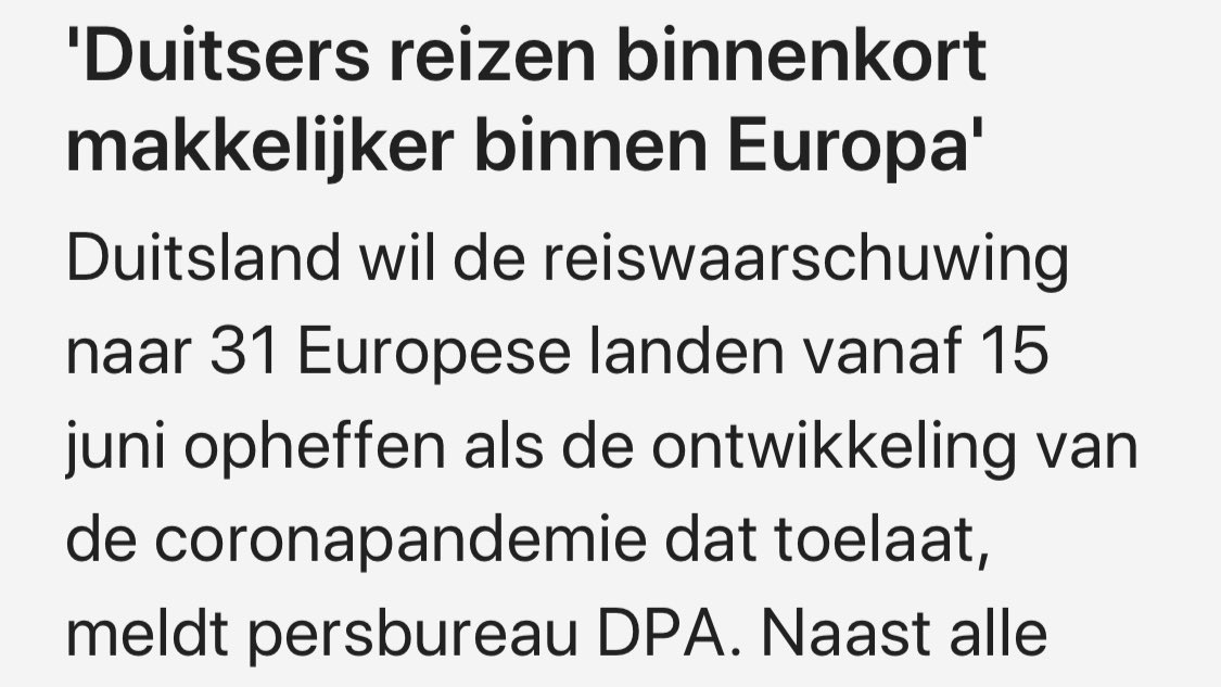 Duitsland verklaart Europa veilig om te reizen.