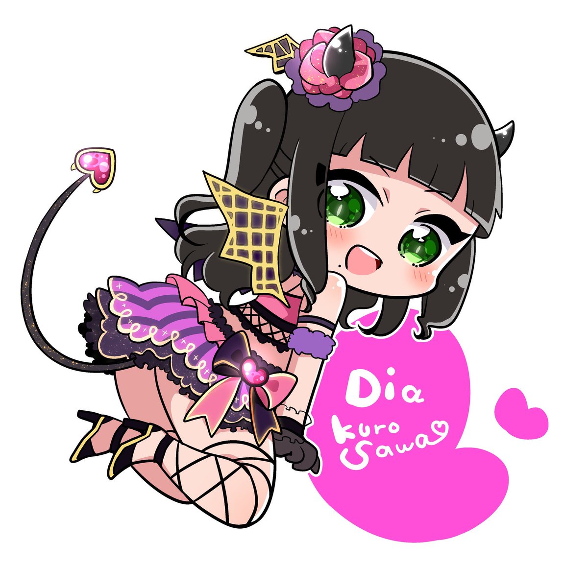 もこあ ミニキャラ小悪魔ダイヤちゃんがとっても可愛いです お目目としっぽと衣装がキラキラしててとっても素敵です