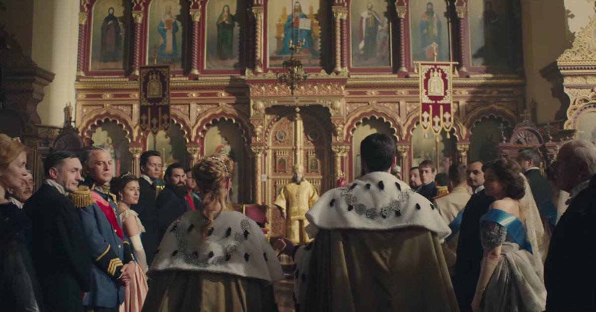 momentsonscreen's tweet photo. Today, May 26, 1896, Nicholas II and his wife Alexandra were crowned Emperor and Empress of Russia (depicted in The Last Czars, s01e01 "The Chosen One", 2019, dir. @AdrianMcDowall, writ. @ChrisBellWriter, ft. #RobertJack, @sanna_herbert, @GavsterNo1) #TheLastCzars #OTD #OnThisDay https://t.co/EJax27Hjp7