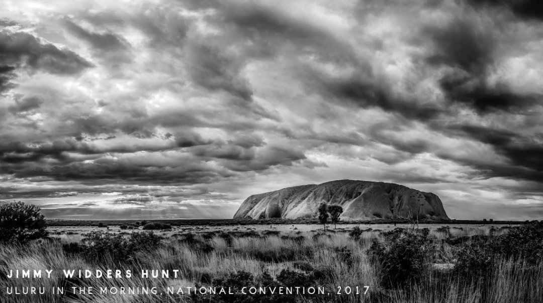 Photographer Jimmy Widders Hunt was disappointed on the day of the  #UluruStatement that it was an overcast day but he said the image actually spoke to what was being achieved through those dialogues, "a ray of hope".