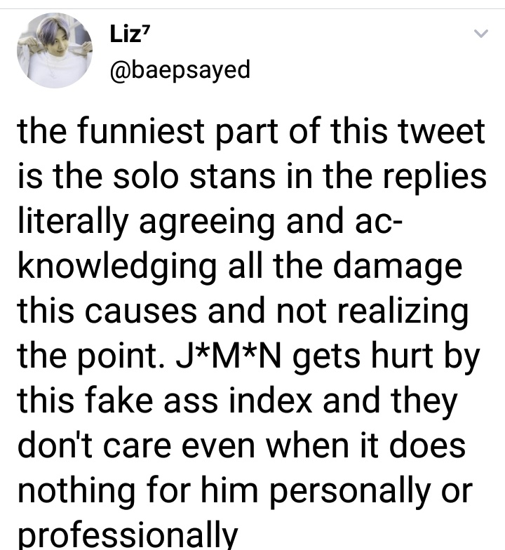 Report and block this account. Their inner j/m anti is coming out and it's not surprising that they are moots with @/modooborahae. Please don't pretend to be an ot7 lol when you h@te specific member. https://twitter.com/baepsayed?s=20 