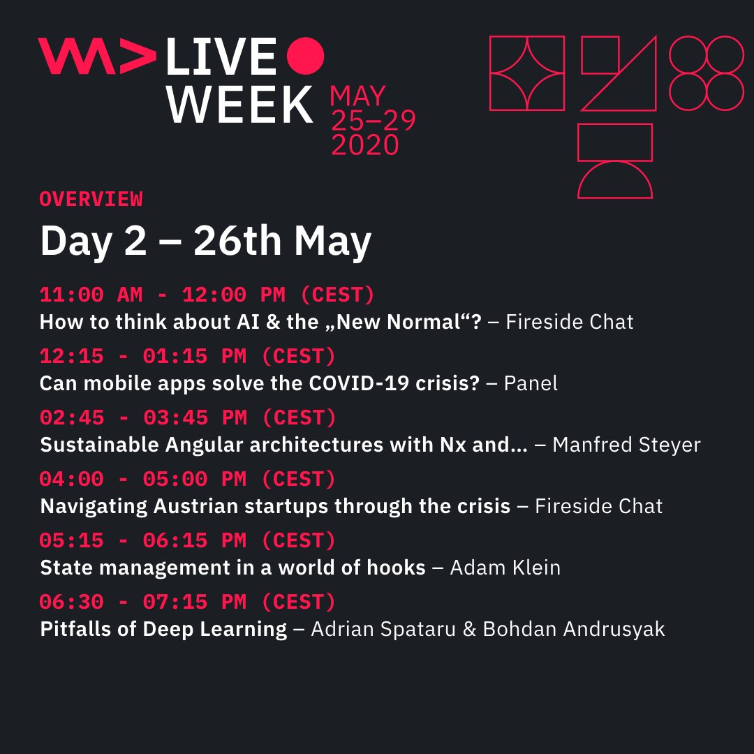WeAreDevs's tweet image. WeAreDevelopers Live Week Day 2 – Here we go! ▶️🍿💻
Are you as excited as we are?

Join us now 👉 hubs.ly/H0qPCnS0

BTW: What were your favorite talks yesterday?

#WeAreDevsLiveWeek #AI #Mobile #State #DeepLearning