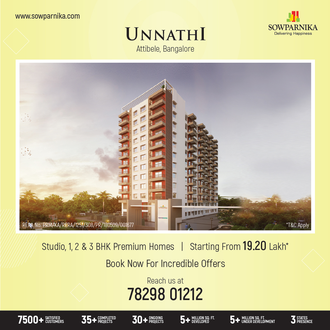 Sowparnikagroup's tweet photo. Looking for a #PerfectHome near Attibele - your search ends at #Unnathi by #SowparnikaProjects - Prices starting at RS.20 Lacs
To book a site visit - 7829801212
#DreamHomes #AffordableHousing #HomeBuying #DeliveringHappiness #Bangalore #RealEstate #ApartmentProject https://t.co/TGYrle9RxR