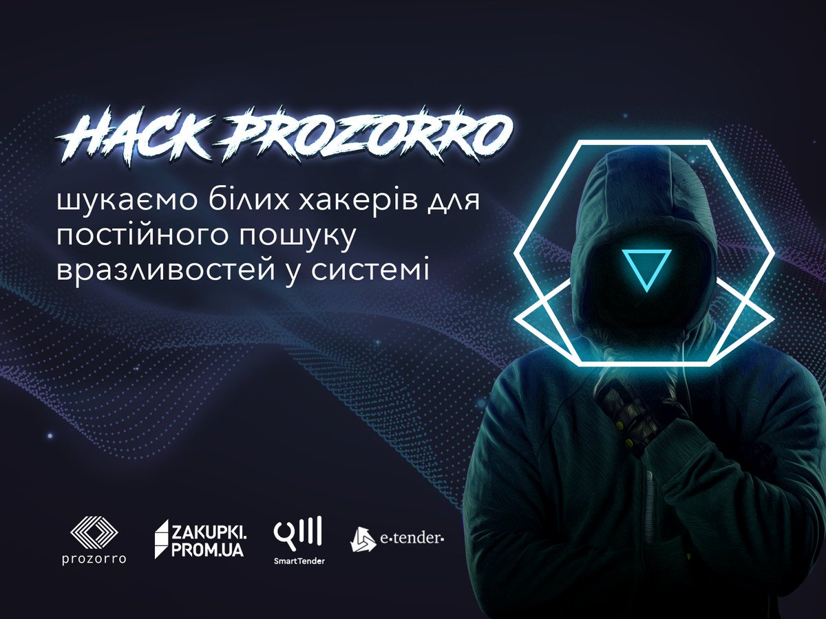the_prozorro's tweet photo. Prozorro оголошує новий Bug Bounty і запрошує "білих" хакерів до співпраці https://t.co/uQoYXVR0Ws https://t.co/l66Gpsa4op