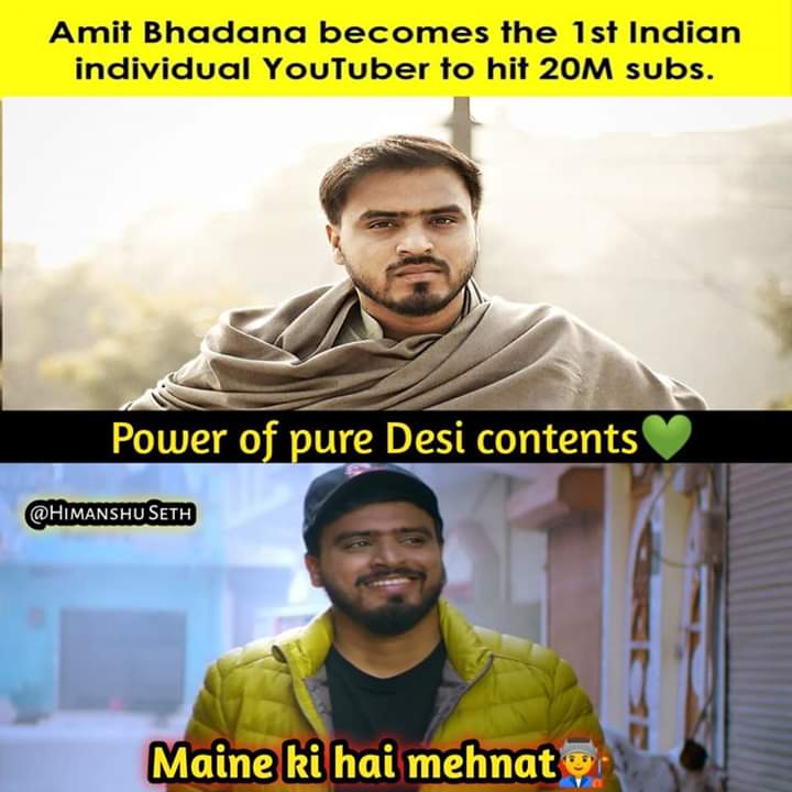 kashiPoswal's tweet photo. Proud of you brother 🙏🙏🙏
#20MillionYoutube #FirstIndianCreator #20MillionAmitBhadana https://t.co/aZyfbCLkX1