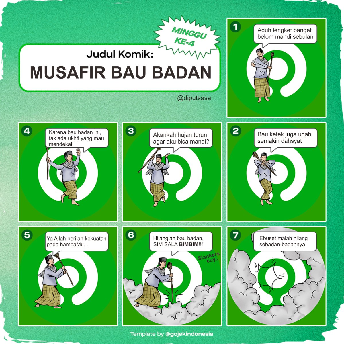 diputsasa's tweet photo. KOMIK "MUSAFIR BAU BADAN"
wkwkwk
semoga menghibur
#eBadah
@Dhivereine
@JustAHippo
@funotaku
@gojekindonesia https://t.co/FA5qs4q5zj