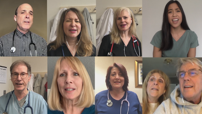 LoraPainterKXTV's tweet photo. NEW THIS MORNING: A WMU professor unites 60 Broadway stars and nurse/doctors in a song he wrote to help raise money for charities. Hear their amazing voices in our newscast this morning! @resilientprojec @wwmtnews @WesternMichU https://t.co/z3cjrAzRUh