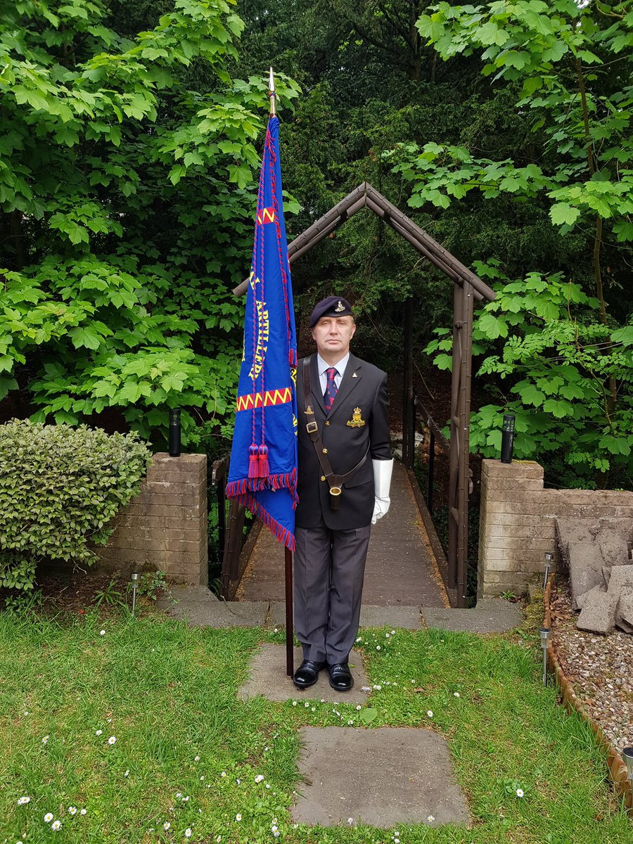 Branch Chairman and Standard Bearer Mark Elliott celebrating the centenary of the Royal Artillery Association. #Ubique #RAA100