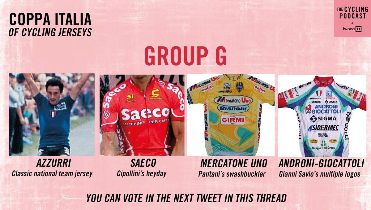 Group G... Saronni, Cipollini, Pantani, Savio... Scroll down for the final group. Last 16 round tomorrow...