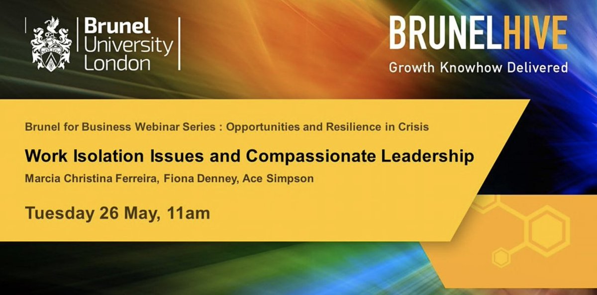 AinurulRosli's tweet photo. We are having a session on Work Isolation and Compassionate Leadership at 11am today! join us! @brunelbusiness @ISBE_ECR @isbe https://t.co/xeSumlQbX8 https://t.co/oQpKFayY9e