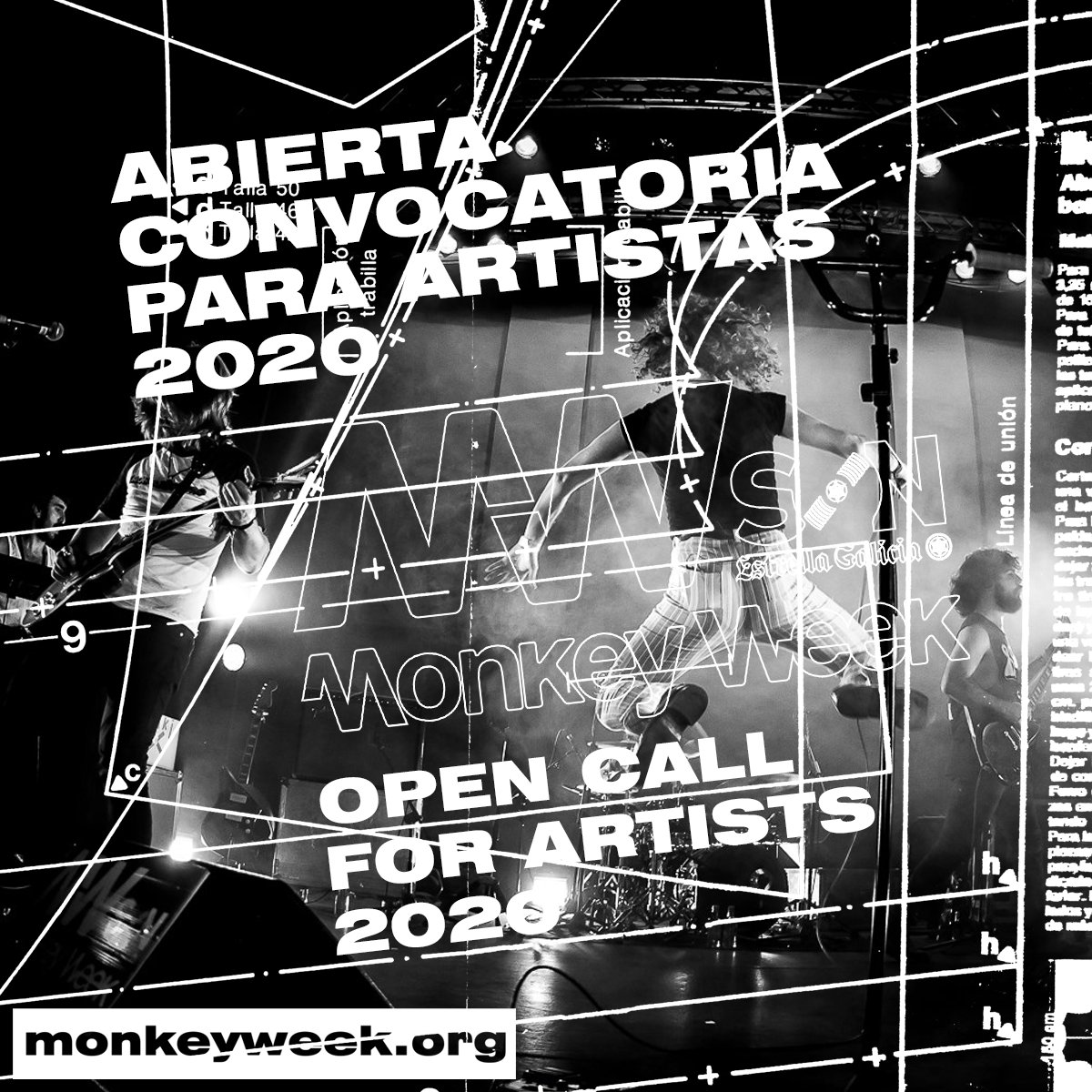 OPEN CALL FOR ARTIST 2020 🎸🎸🎸

Monkey Week SON Estrella Galicia will celebrate its twelfth edition again in Seville, from November 18 to 21.