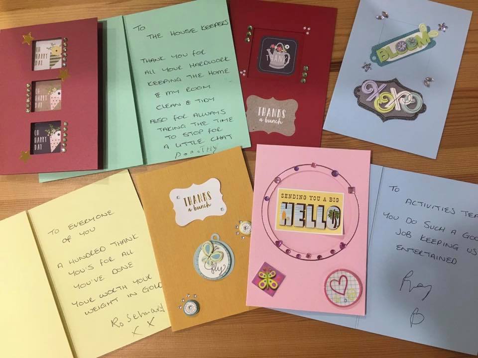 TimkenGrange's tweet photo. Lovely thank you cards from our residents to the staff. Thank you so much they have put a big smile on all of our faces❤️ https://t.co/1i6rp4yKxB