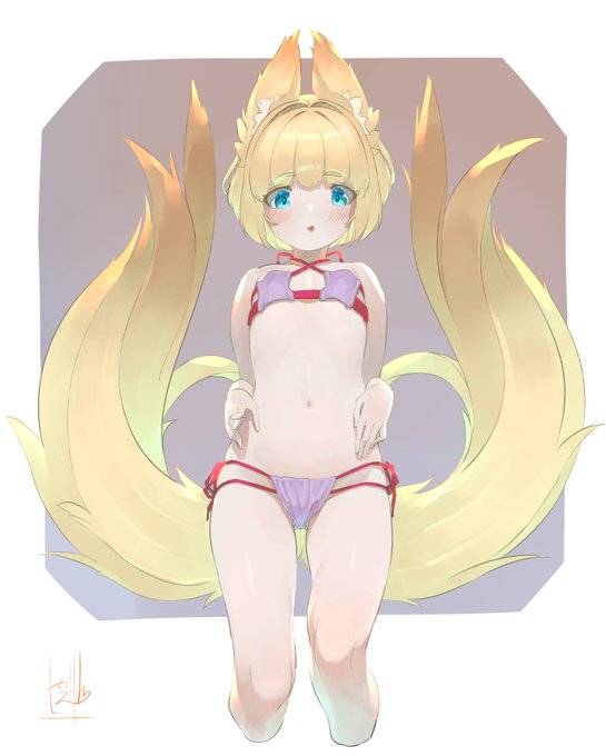 狐っ娘(`、3_ヽ)_ ラクガキだったけど塗りたくなって塗った 