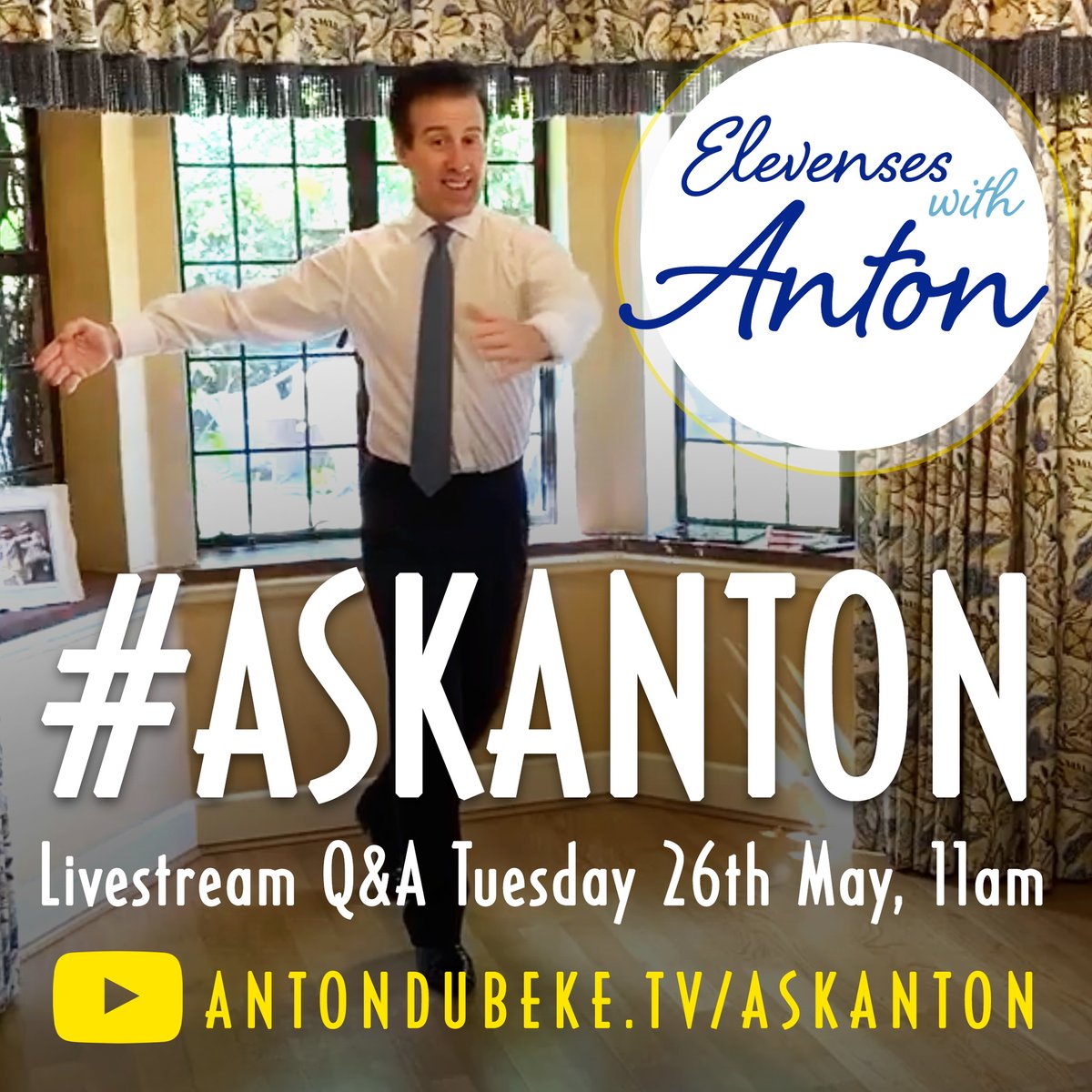 TheAntonDuBeke's tweet photo. Morning my loves! Questions all collated... here's your link for today's livestream dance Q&A - see you at 11am!
Anton XX 😘🕺🕚 https://t.co/gvnuhAGgBQ
#AskAnton #ElevensesWithAnton #learntodance https://t.co/JaVhbixG3w