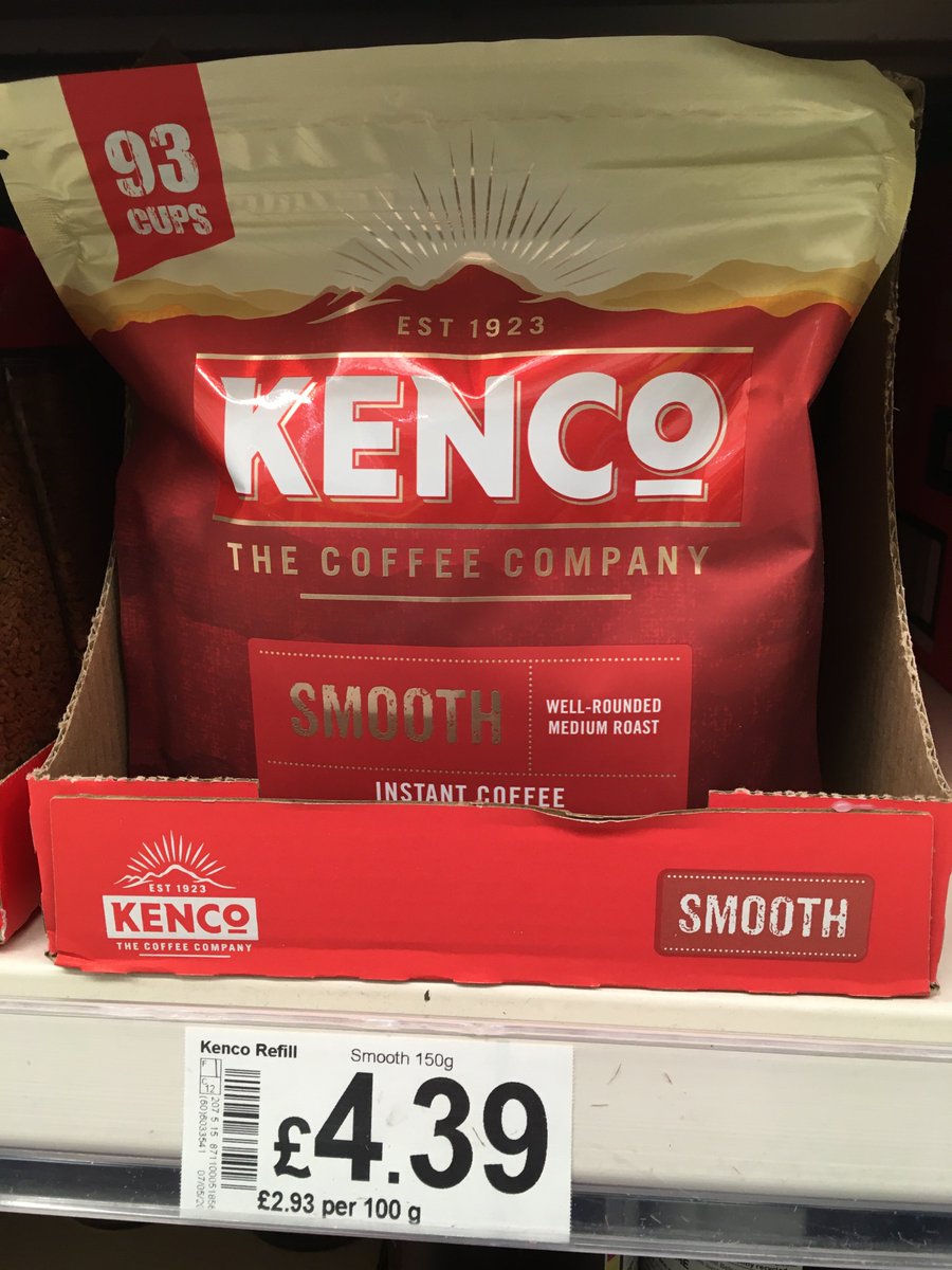 SimonRGandy's tweet image. Last week in @Asda, #Kenco coffee: glass jar @ £4 (but £2 per 100g) or laminate refill @ £4.39 (but ~£3 per 100g).
Laminate is marketed as #environmentallyfriendly option (I&apos;d like to do the #LCA!) but pricing discourages purchase. @AsdaServiceTeam thoughts?