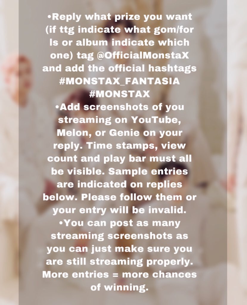  Monsta X Fantasia X Comeback Giveaway collab w/  @acewonkyun Prize: either choice of ttg plushie // lightstick of choice // 2 albums of choice•Open to all fandoms•RT and Like•Full mechanics on photos below please follow for your entries to count #MONSTAX   #FANTASIA_X