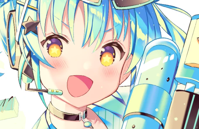 今描いてるイラスト!チョコミントカラーです 