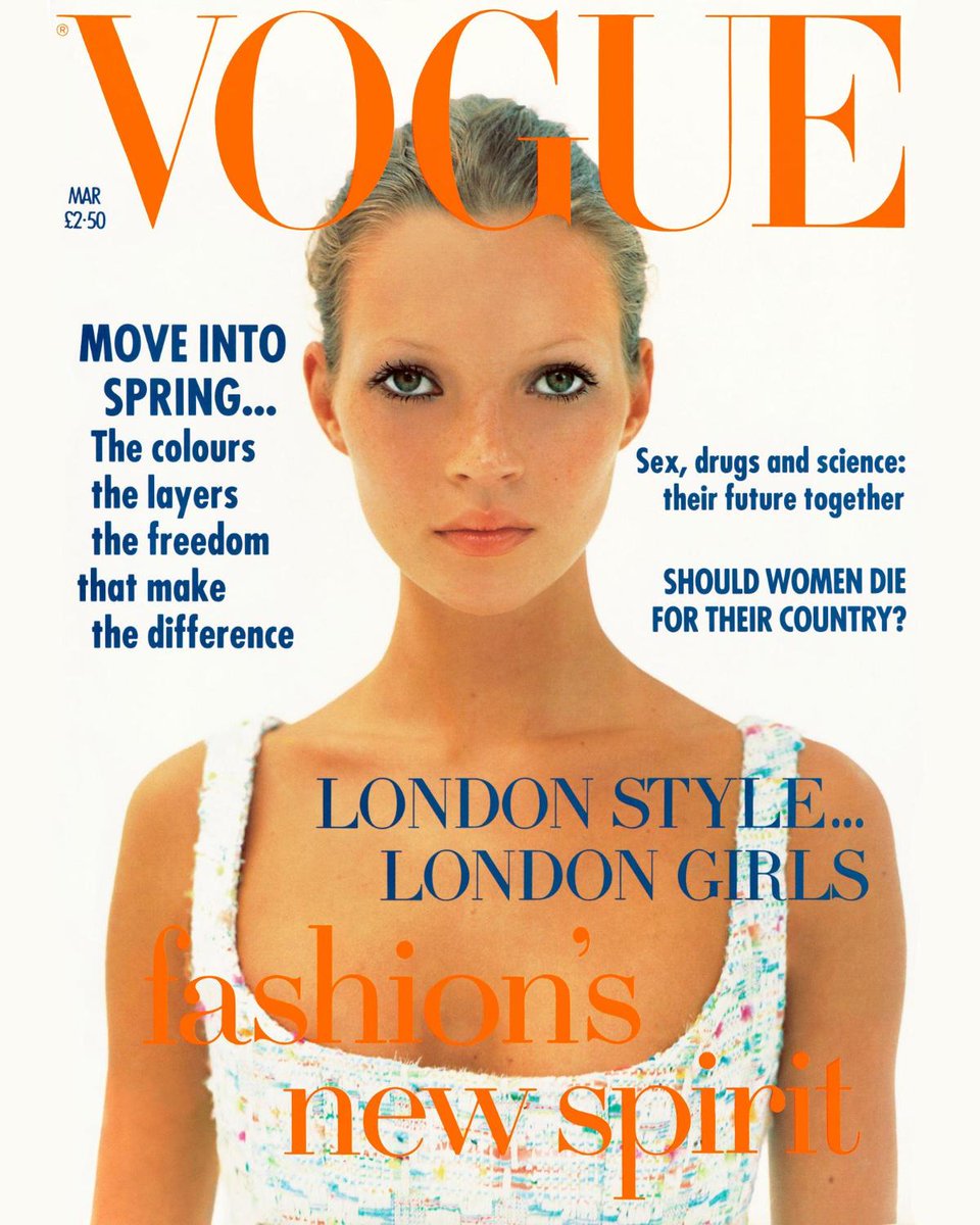At 19 years-old, Kate Moss appeared on her first ever Vogue cover