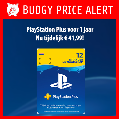 Budgetgaming's tweet photo. PlayStation Plus voor 1 jaar, nu tijdelijk van € 59,99, voor € 41,99 #budgetalert #daysofplay https://t.co/S7R7Z32Bk1 https://t.co/yRUhFblDXt