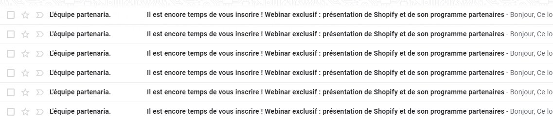 SamuelBreton's tweet photo. Hey @ShopifyPartners comment on se désabonne de vos spams ? https://t.co/rrF5lSsSAN