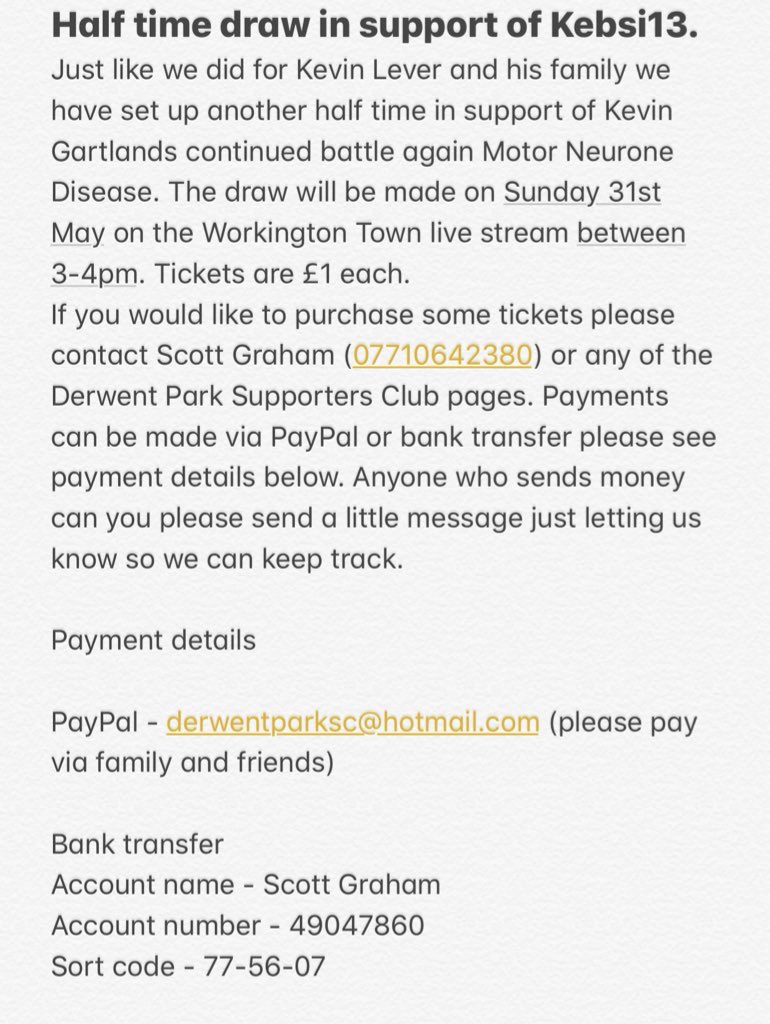Half time draw tickets are available till 8pm on Friday. 1319 sold so far. It’s all for a great cause, if you are interested then please don’t hesitate to get in touch. #Kebsi13