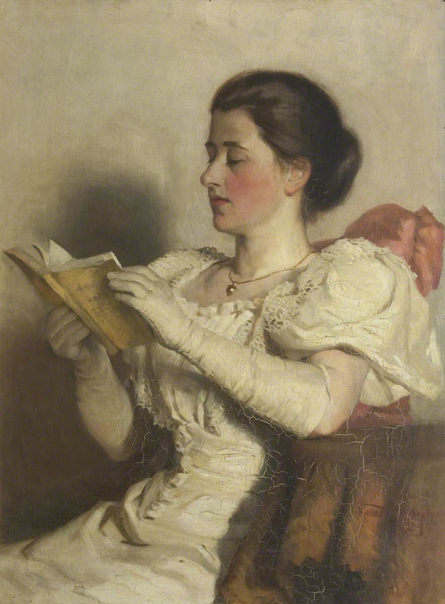 EdinCulture's tweet photo. We are just loving sharing art on the #OnlineArtExchange by @artukdotorg - this week self portrait is the theme and we adore this self portrait by Hillary Coddington Lewis (1871–1936) from @BlackburnMuseum. https://t.co/BTW0YBZuQG