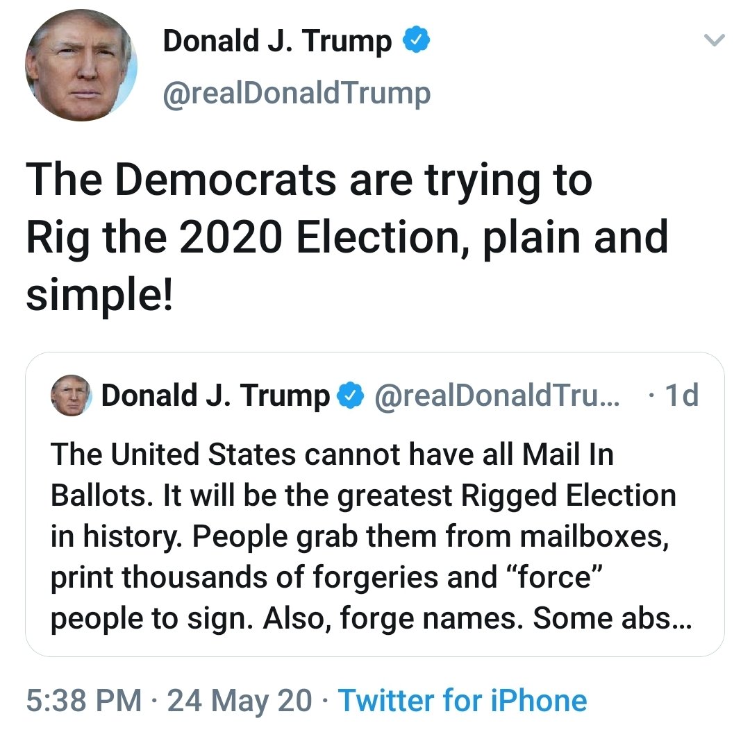 CeeEm29's tweet photo. @SethAbramson One thing we know for certain about Trump is that he *consistently* accuses others of that which he himself is doing or intends to do. And, he's already accusing the Dems - just as he did in 2016.
#PaperBallots
#CheckRegistrationStatus https://t.co/tec8nYjvK8
