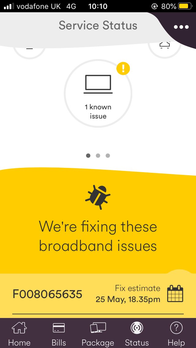 EstherCawkwell's tweet photo. Hey @virginmedia not had any internet since the weekend and now the service status has gone back in time and says that my internet will be fixed by yesterday?? When it’s clearly still having issues 😞 any clue when it will actually be back? https://t.co/a54pmue7Z3