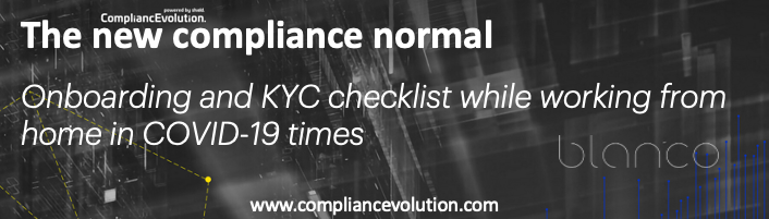 joost_walgemoed's tweet photo. Check out our latest contribution written @kvanderhoydonk on the #Newcompliancenormal blog organised by @Shieldregtech. Onboarding and KYC checklist while working from home in COVID-19 times. @blanco_fintech https://t.co/LTqLIRfIRh

 #proud #regtech #covid19 https://t.co/yOJJ1BT5OP