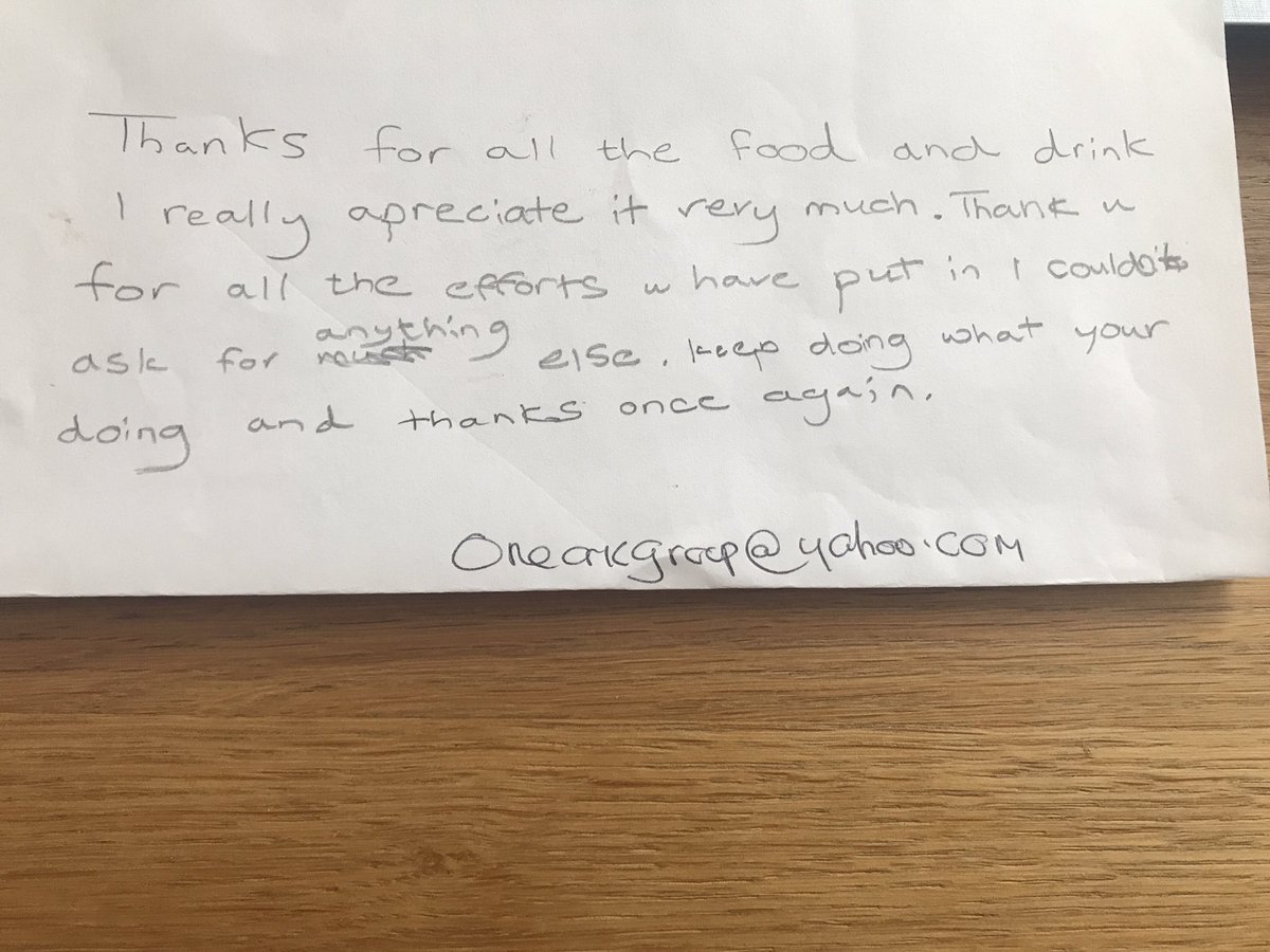 Lovely messages from 1Ark project #huddersfield after we sent food to support their young people #community