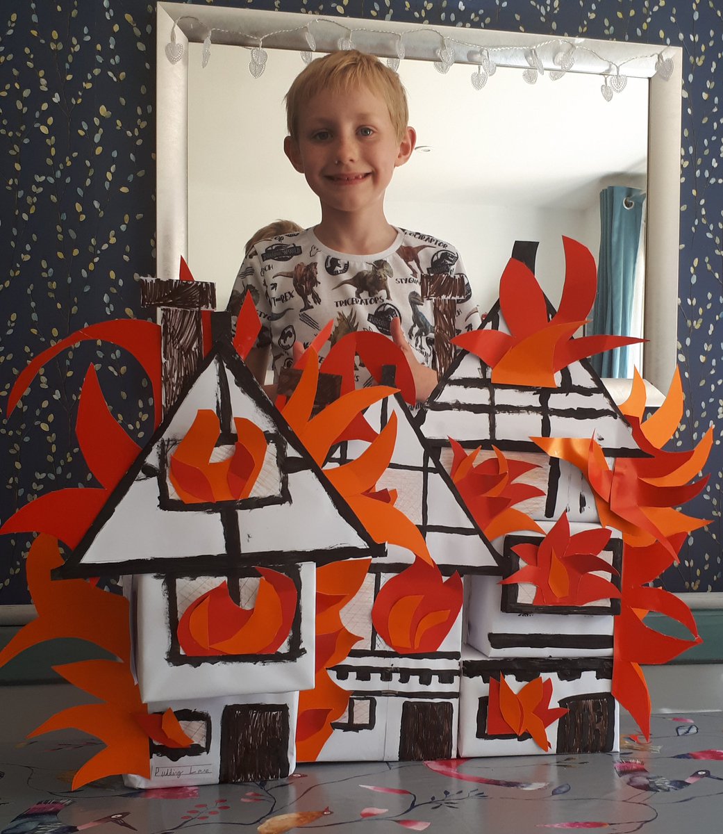 SarahCo57737474's tweet photo. Hello @meerkatsclass1 Sam and his Mum have really enjoyed making a model of The Great Fire of London. 🔥🔥🔥 https://t.co/nsyw6sCuJM