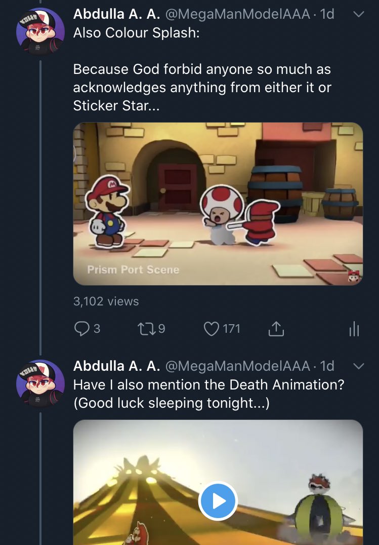 [THREAD]A few days ago, I posted a reply to a good user’s post about how I believed more scenes in Paper Mario Colour Splash can be considered horror material just like Origami King’s intro.A reply that unfortunately attracted some amount of negativity...