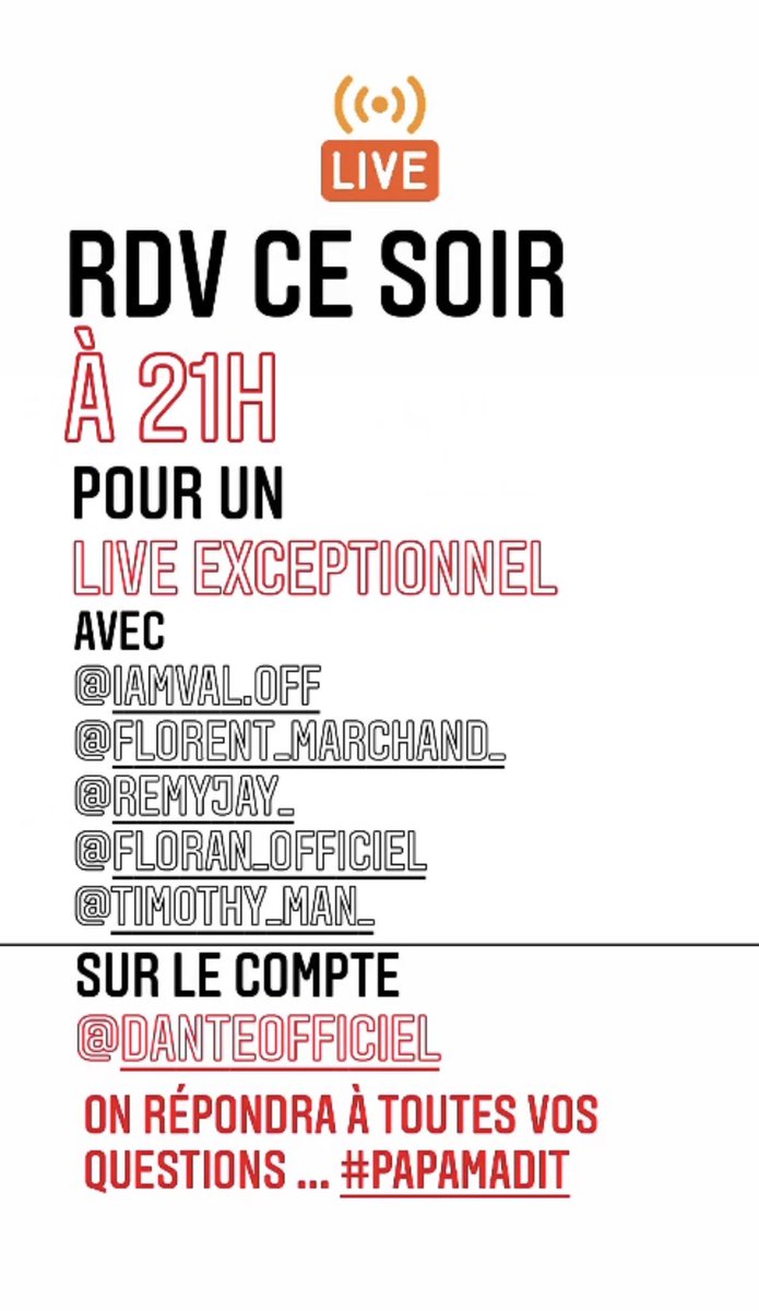 #PAPAMADIT dans l’oreillette que ce soir, à 21 h sur insta .... 😈