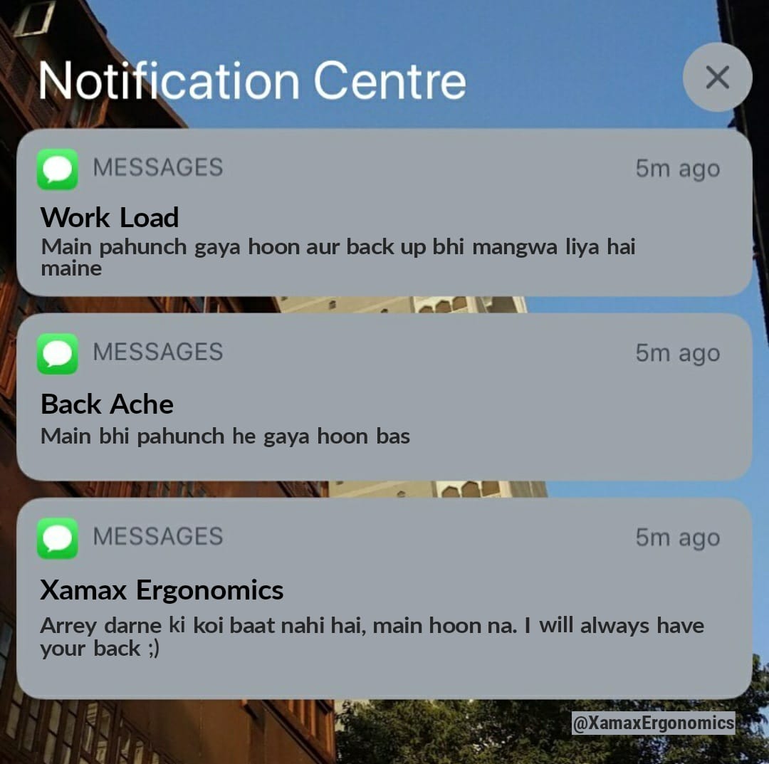 XAMAXtweets's tweet photo. The #superhero you need, Xamax got your back ;)
Head to the link https://t.co/NtwkzaxPou and Use code LOCKDOWN30 to avail a 30% discount.
.
#Xamaxergonomics #Theeksebaitho #backpain #backache #lumbarsupport #notifications #work #tuesdayvibes #TuesdayMotivation #TuesdayThoughts https://t.co/XyCAazeWAA