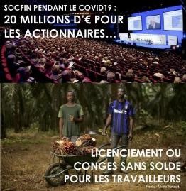 AEFJN's tweet photo. #Socfin et #Bolloré font passer leurs profits avant les vies en pleine pandémie de #Covid19 : au Cameroun, Liberia et Sierra Leone, des travailleurs licenciés ou placés en congés sans solde, les familles et communautés en danger dénoncent #AG2020 @aefjn   https://t.co/K8RNhqiz94 https://t.co/GWITtt773I