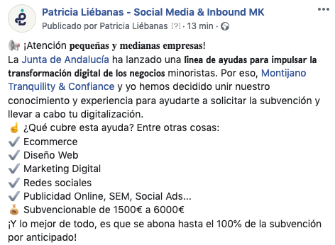 pliebanasmk's tweet photo. ¡Gran oportunidad para las pequeñas y medianas empresas para impulsar su #TransformaciónDigital! 💪💪💪💪 ¡Pregúntame sin compromiso!
📞 659 34 00 47
💻 https://t.co/721OiUyxEv 
@AndaluciaJunta  #Digitalización #MarketingDigital #Pymes #Emprendedores https://t.co/A2H34aGniP