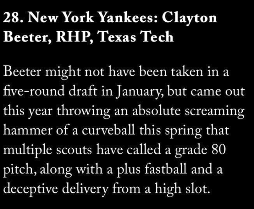 TechHoopsGuy's tweet photo. Another #TypicalTech student-athlete (Clayton Beeter) projected to be in the first round of a professional league's draft.

https://t.co/goaT7I7uCl https://t.co/fgEq352eOW
