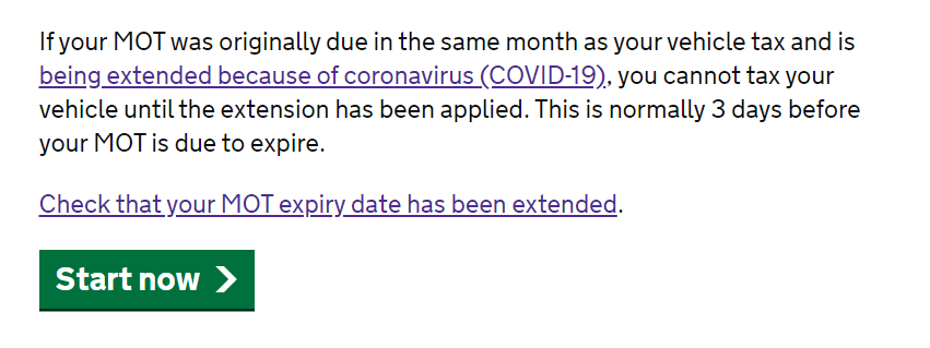 HeleenDigital's tweet photo. @DVLAgovuk my car's vehicle tax runs out on 31/05 (so renews on 01/06). MOT due 11/06. Your website messaging is very confusing - when should I pay the vehicle tax? Wait until I get extended MOT? Or before 01/06? https://t.co/1XsnDQejKF