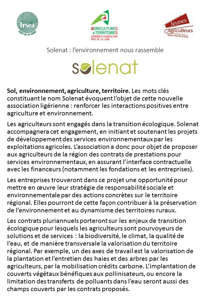 JApaysdelaloire's tweet photo. Félicitation à @Clempin49 élu Secrétaire de la nouvelle association SOLENAT👏
Fondés par @JApaysdelaloire @FRSEA_PDL @ChambagriPdL et toutes les FDSEA de la région. 
Elle vise à renforcer les interactions positives entre agriculture et environnement ! https://t.co/68joG79l9L