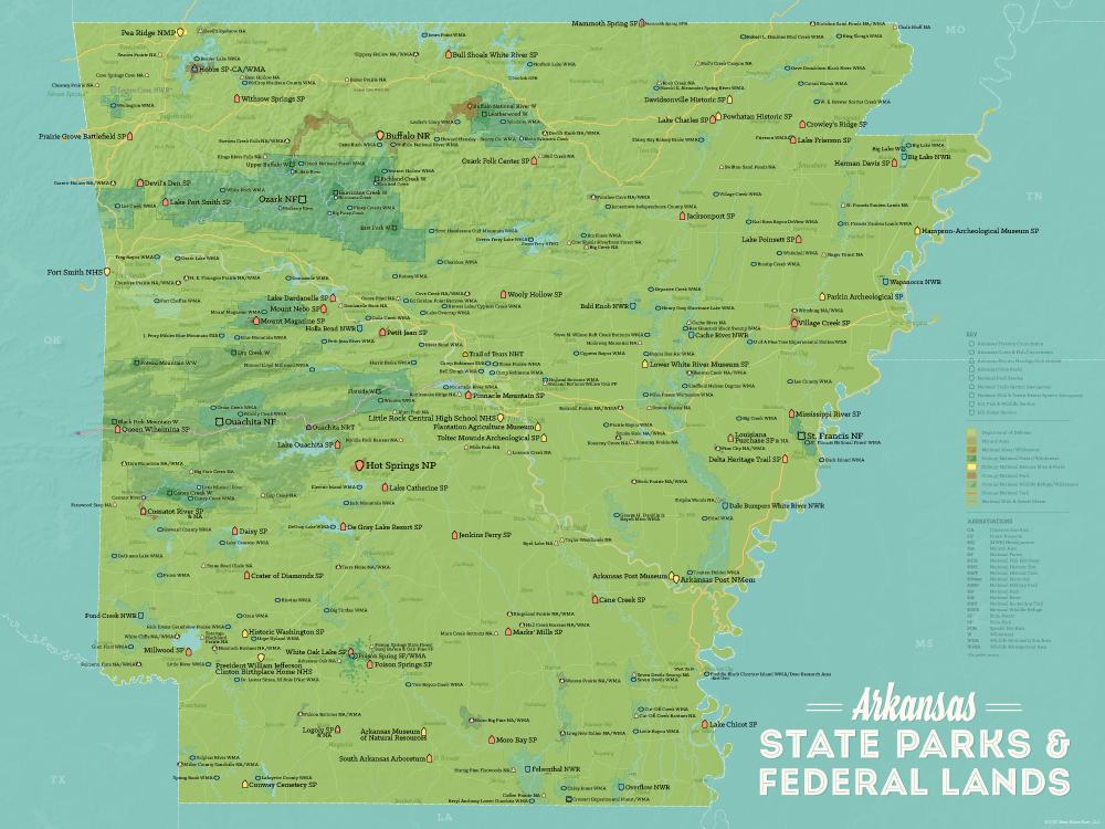 BestMapsEver's tweet image. We've just added #Arkansas to our series of maps that showcase parks &amp;amp; protected land.
bestmapsever.com/products/arkan…