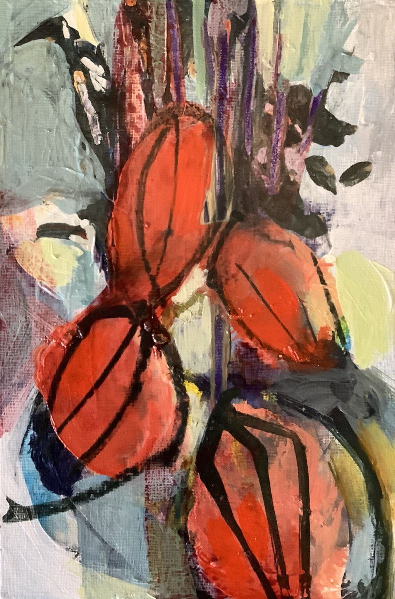 Flowers from <a href="/lockdown/">Ronnie Bradford</a> coming on @artistssupportpledge soon #smallpaintings #artforsale #cosart20202 #floribunda #flowers