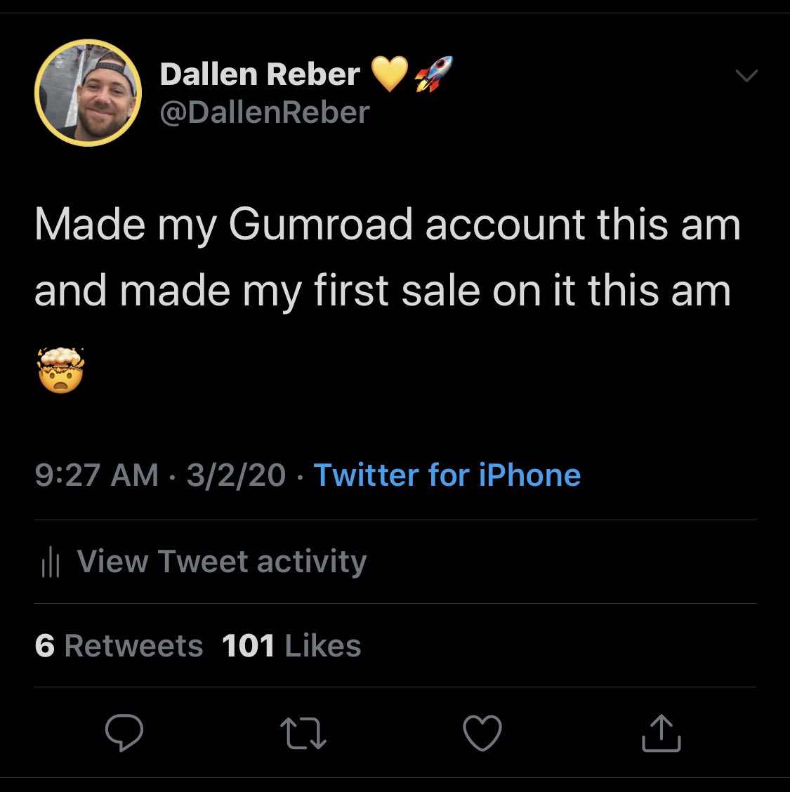 I figure I would see what  @gumroad was all about.Created an accountThat morning I made 8 sales.This changed everything for me.I had been working MONTHS to figure out how to get 1 sale.Almost immediately, I canceled my clickfunnel membership — that hurt. (3/7)