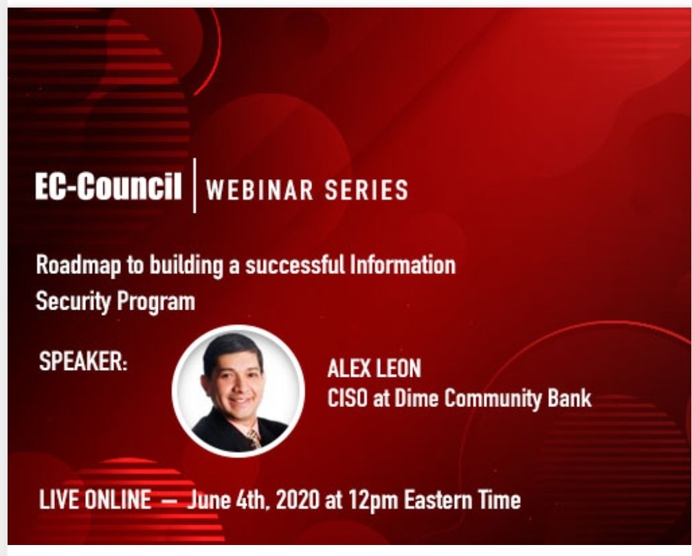 EssokaRwanda's tweet photo. Register now and save your spot to attend this FREE webinar on the "Roadmap to Building a Successful Information Security Program". 

Date and time: June 4th, 2020 12:00pm Eastern Time

https://t.co/eftN0OWUey https://t.co/y2dLRGzuDB
