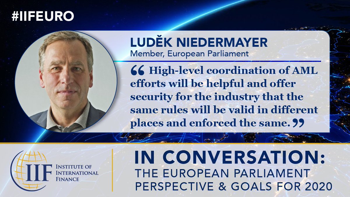 IIF (@iif) on Twitter photo #AML is on the agenda for <a href="/Europarl_EN/">European Parliament</a> member <a href="/LudekNieEN/">Ludek Niedermayer</a>, who shared his thoughts with the IIF's <a href="/RPriester/">Robert Priester</a> at #IIFEuro.
Two more sessions left today, streaming live now ➡️ ow.ly/2flp50zN5pr #AML is on the agenda for <a href="/Europarl_EN/">European Parliament</a> member <a href="/LudekNieEN/">Ludek Niedermayer</a>, who shared his thoughts with the IIF's <a href="/RPriester/">Robert Priester</a> at #IIFEuro.
Two more sessions left today, streaming live now ➡️ ow.ly/2flp50zN5pr
